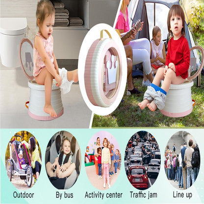 SunnySmile Portable Toilet for Kids,Portable Potty Seat for Toddler Travel,Travel Potty with Travel Bag, Applicable to Camping, Indoor/Outdoor Use, Includes 45 Replacement Bags (Grey)