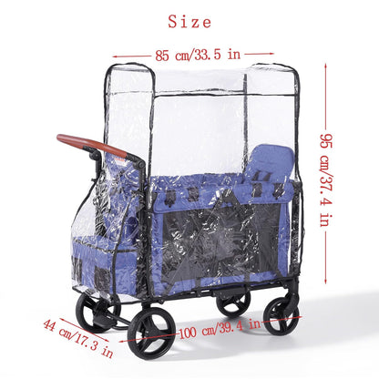 SeedFuture Raincover for W2 Stroller Wagon, Rain Cover Compatible with WONDERFOLD W2, Waterproof, Windproof, Protect from Dust and Snow