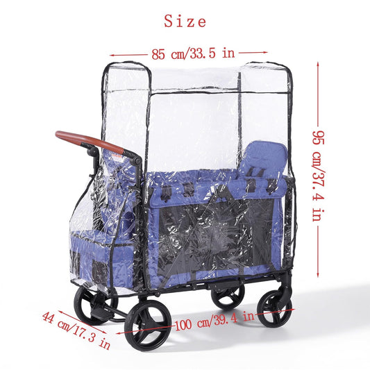 SeedFuture Raincover for W2 Stroller Wagon, Rain Cover Compatible with WONDERFOLD W2, Waterproof, Windproof, Protect from Dust and Snow