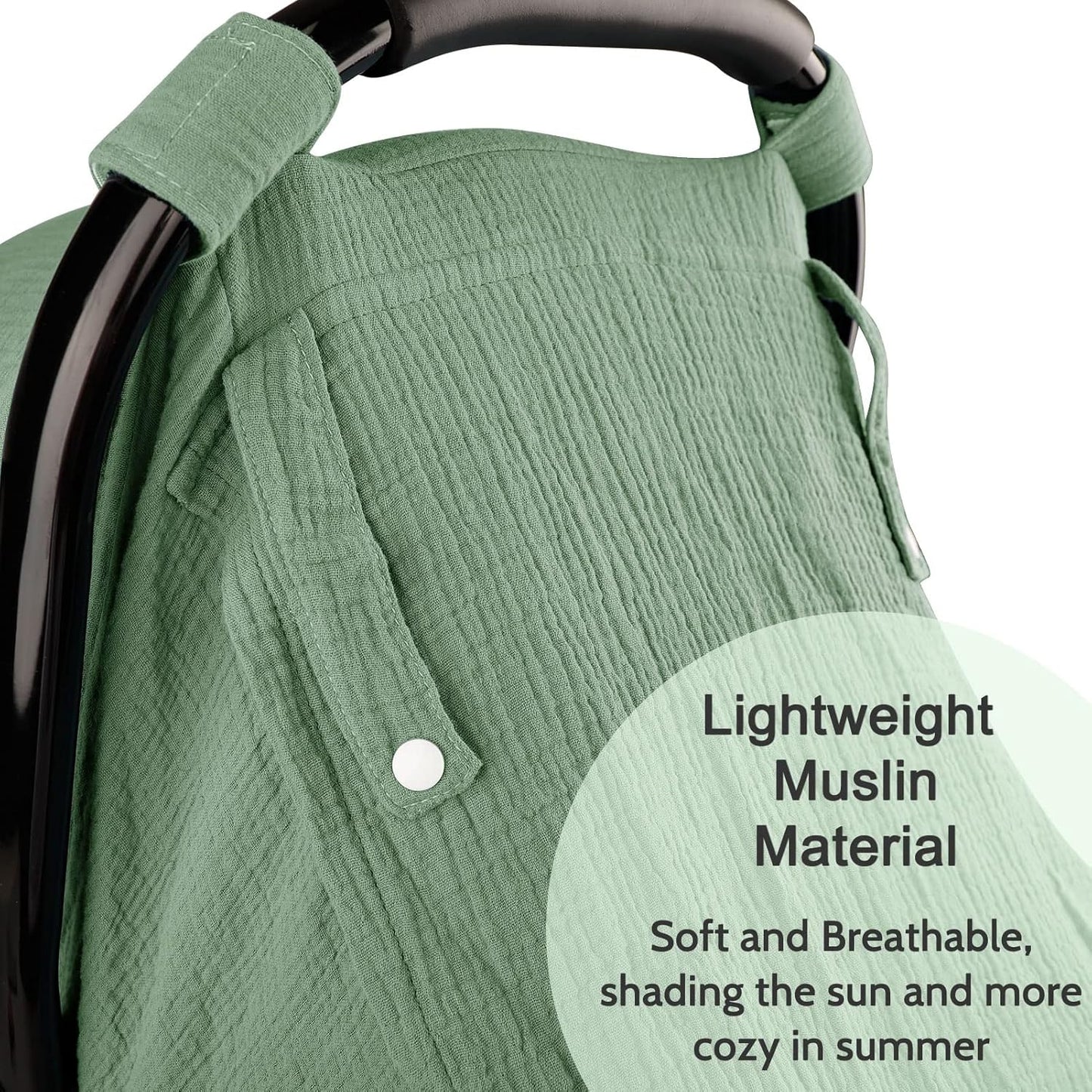 Hooyax Muslin Car Seat Cover Baby, Summer Car Seat Covers for Babies, Infants, and Newborns, Ultra Soft Breathable Universal Fit Stroller Carseat Canopy Covers for Boys Girls (Heart)