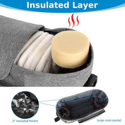 Accmor Universal Stroller Organizer with Insulated Cup Holder, Stroller Caddy Bag Accessories, Stroller Cup Holder Organizer for Uppababy Baby Jogger Britax Stroller, Black