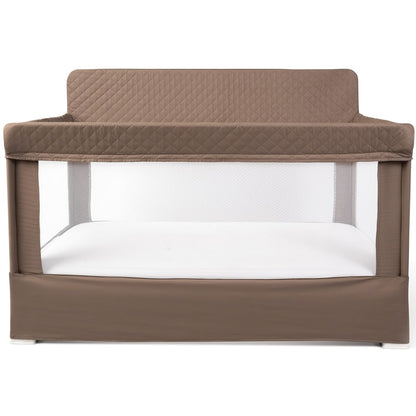 Baby Delight Lunaire Full Size Crib | Breathable Mesh Baby Crib | Tool-Free Assembly Baby Bed | Charcoal Tweed