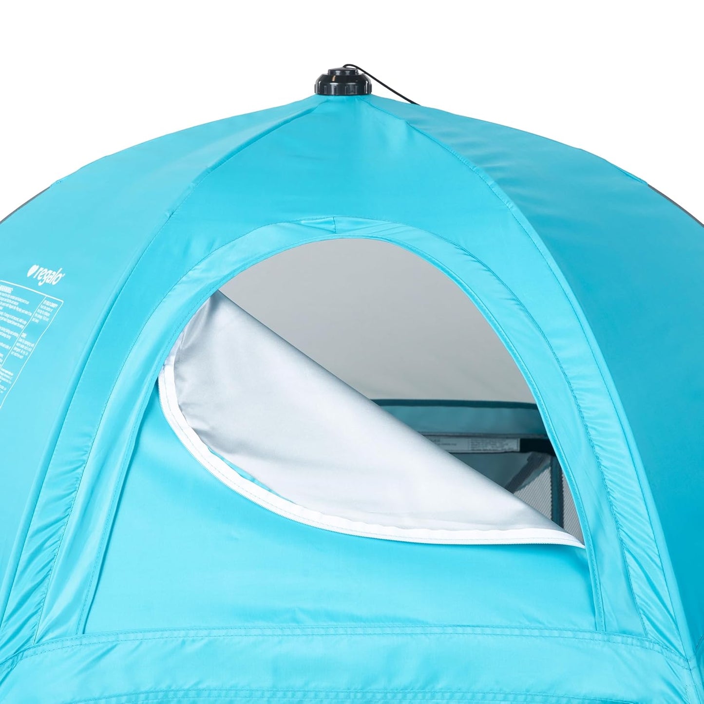 Regalo Safety My Play Deluxe Baby Playpen & Portable Play Yard with Canopy, Foldable 6-Panel Indoor Outdoor Playpen for Babies & Toddlers, Mesh Sides, Washable Nylon Bottom, 48", Aqua/Black