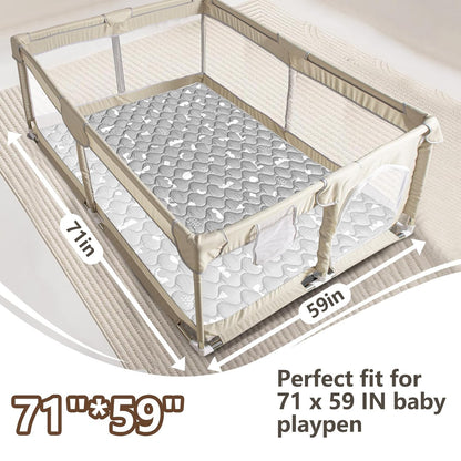 Baby Play Mat, 50x50 Playpen Mat with Super Soft Touch, Activity Mats with Upgraded Anti-Slip Bottom, Machine Washable Crawling Mats for Floor & Picnic (Animal Alphabets)