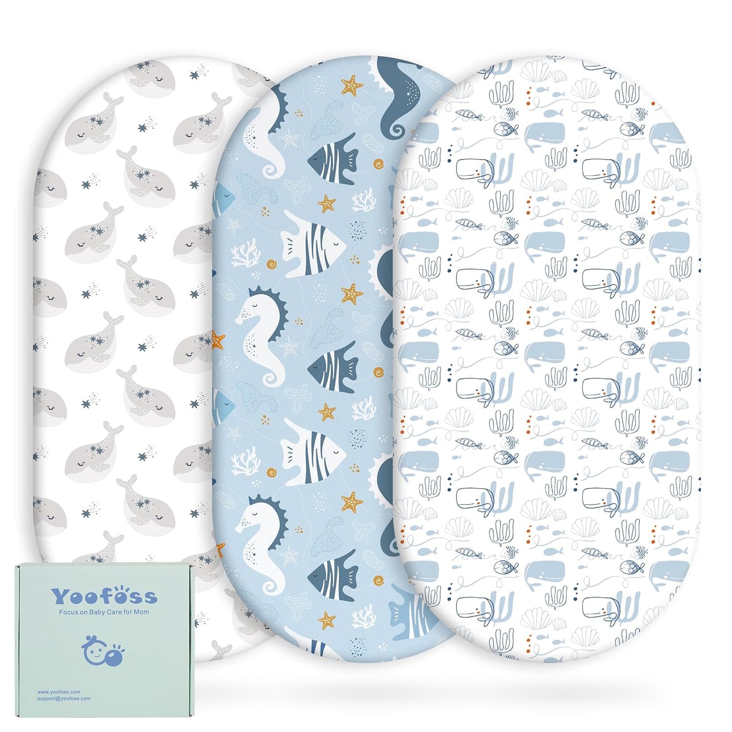 Yoofoss Pack and Play Sheets Fitted, Mini Crib Sheets 2-Pack for Pack N Play Mattress, Stretchy Playard Sheet, Soft and Breathable Green+Giraff