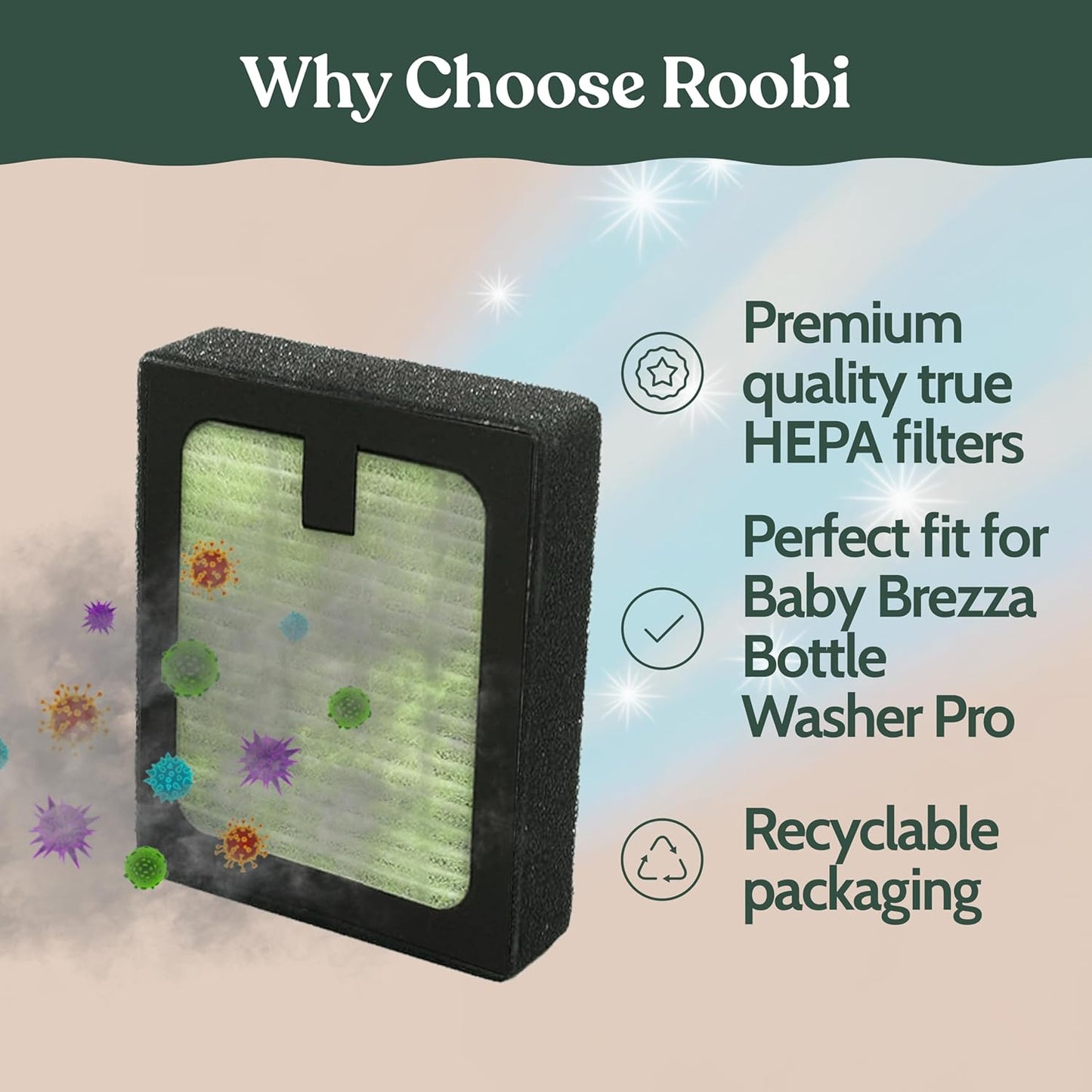 Roobi Descaling Solution Compatible with Baby Brezza. Specially Formulated to Clean & Descale Baby Appliances. Up to 2 Uses per Bottle, 2 Pack. Carbon Neutral.