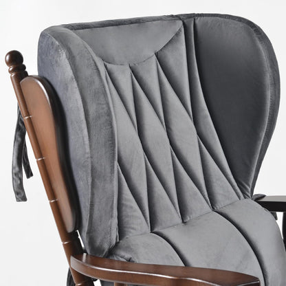 Comfort Deluxe Glider Chair and Ottoman Set (Silver)