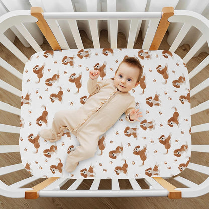 Baby Crib Sheet Cute Goose Flowers Crib Mattress for Boys and Girls Playard Sheet Soft Breathable Fitted Baby Mattress Cover 52x28in