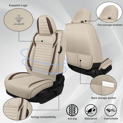 Seat Covers Fit for Mini Convertible 2009-2025 Premium Leather Car Seat Covers, Waterproof Non-Slip and Airbag Compatible, Fashion Car Seat Protector (Black Red,Front Set with Pillow)