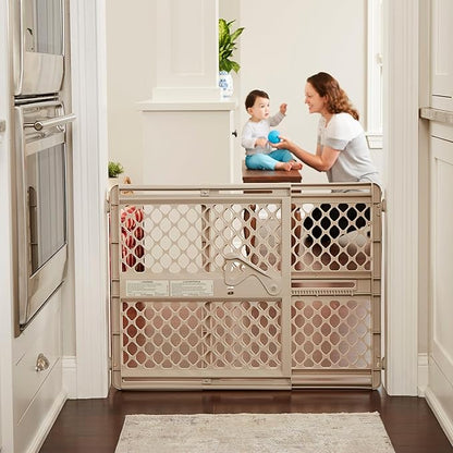 Toddleroo by North States - Supergate Secure Baby Gate: Plastic Pressure Mount Baby Gate for Doors & Hallways, Adjustable Indoor Safety Gate, Made in USA, 26 to 42 inches Wide, 26 inches Tall, Sand