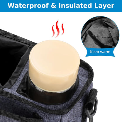 Accmor Universal Stroller Organizer with Insulated Cup Holder and Shoulder Strap, Stroller Caddy Bag Stroller Cup Holder Attachment for Uppababy, Baby Jogger, Britax Strollers, Black