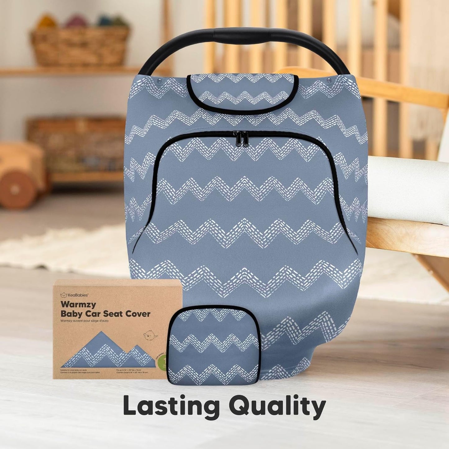 KeaBabies Winter Car Seat Cover Baby, Newborn - Universal Fit Infant Carseat Covers Baby Girl, Boy, Breathable, Lightweight Blanket, Easy to Use Stroller Canopy, Rain, Wind, Sun Shade (Laurel)