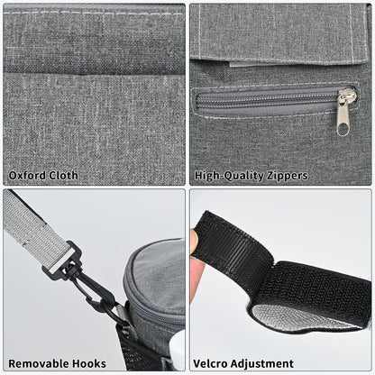 Stroller Organizer with Insulated Cup Holders - Universal Stroller Caddy Bag Fits for Uppababy, Baby Jogger, Nuna - Detachable Shoulder Strap & Large Storage for Diapers, Wipes (Black)