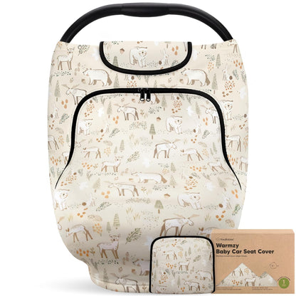 KeaBabies Winter Car Seat Cover Baby, Newborn - Universal Fit Infant Carseat Covers Baby Girl, Boy, Breathable, Lightweight Blanket, Easy to Use Stroller Canopy, Rain, Wind, Sun Shade (Laurel)