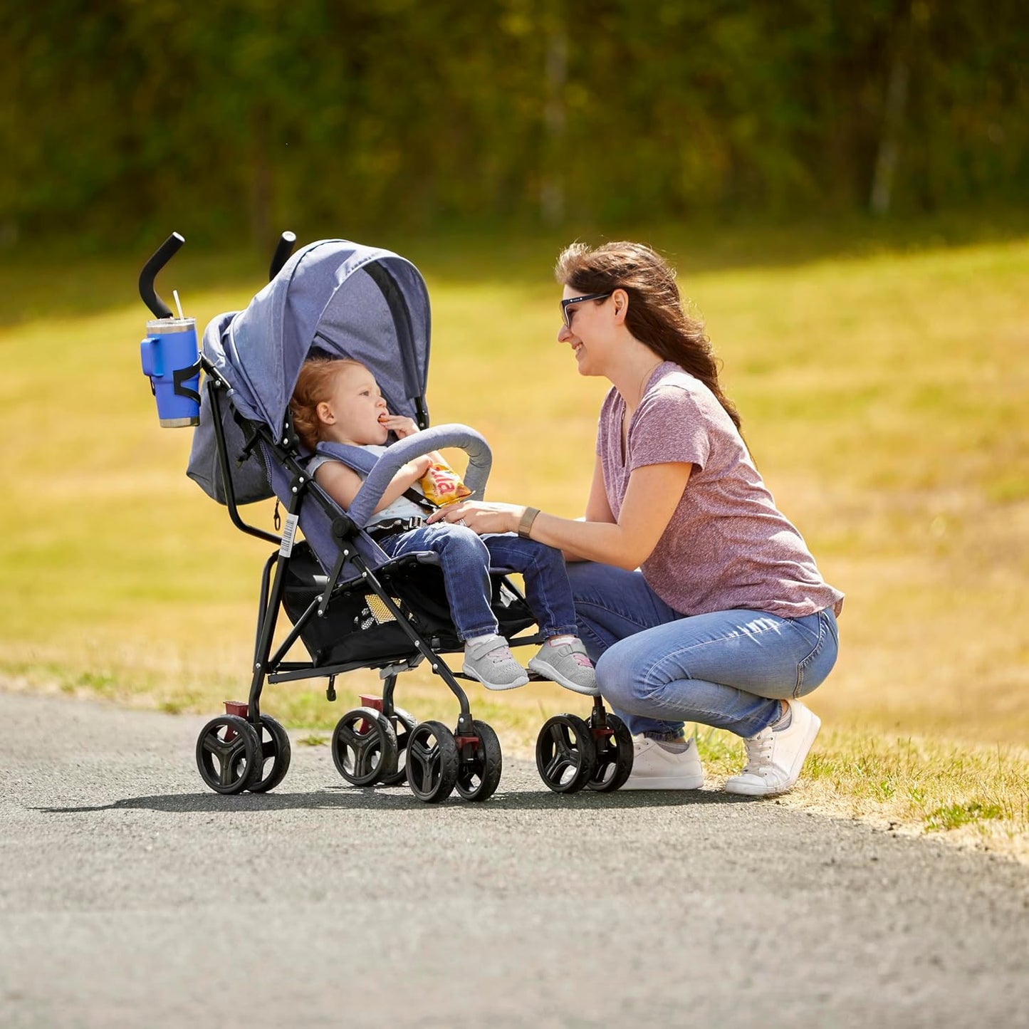 Dream On Me Vista Moonwalk Stroller, Disney Approved Lightweight Stroller for Toddlers and Infants, One-Hand Fold, Reclining Seat, Canopy with Sun Visor, Everyday & Travel Ready