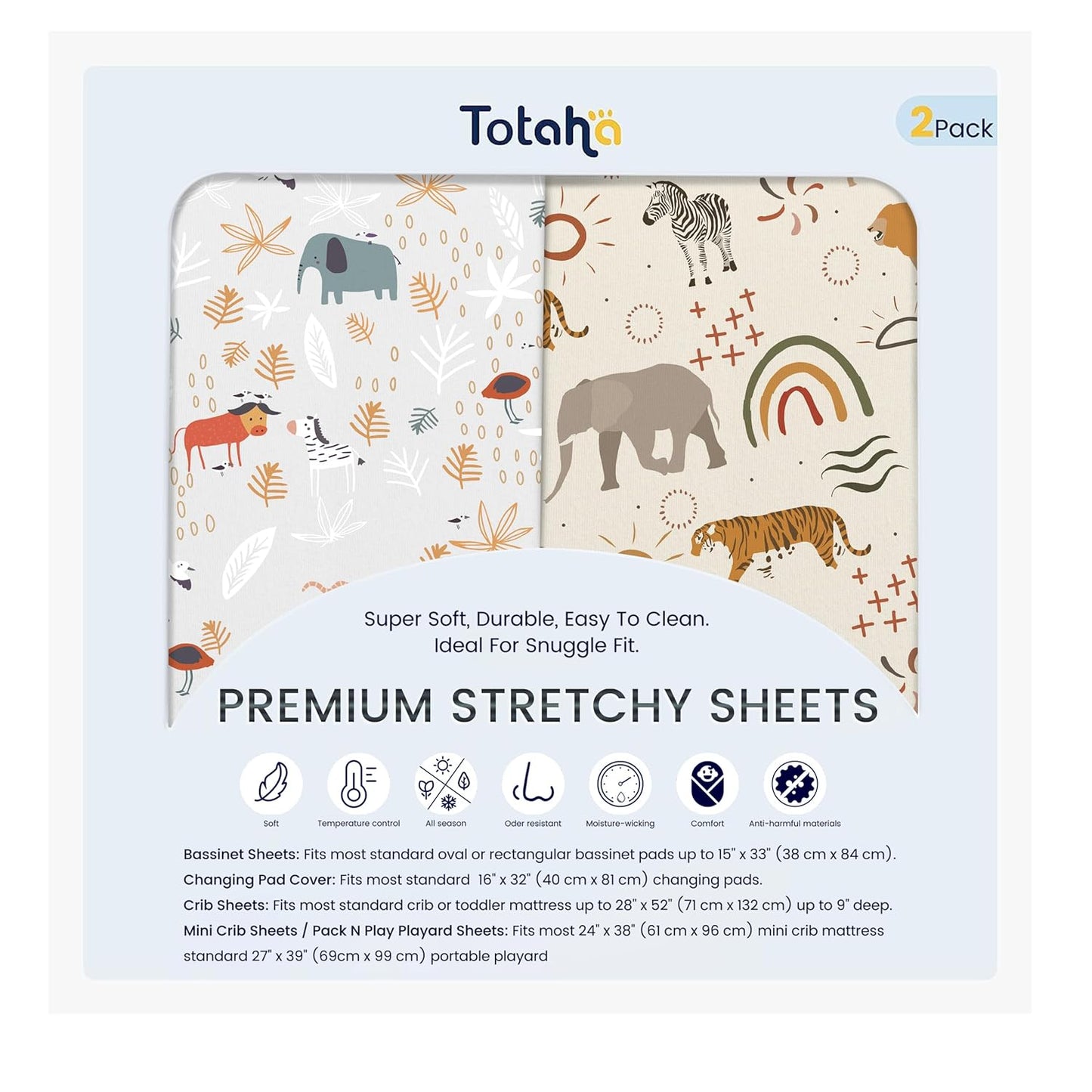 TotAha Premium Stretchy Bassinet Sheets for Baby Girl, Silky Comfort Cradle Sheets Fitted 18 x 36 for Oval, Rectangular, Hourglass Mattress, Hypoallergenic, Buttery Soft 2-Pack (Floral & Pale Pink)