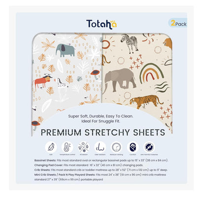 TotAha Premium Stretchy Bassinet Sheets for Baby Girl, Silky Comfort Cradle Sheets Fitted 18 x 36 for Oval, Rectangular, Hourglass Mattress, Hypoallergenic, Buttery Soft 2-Pack (Floral & Pale Pink)