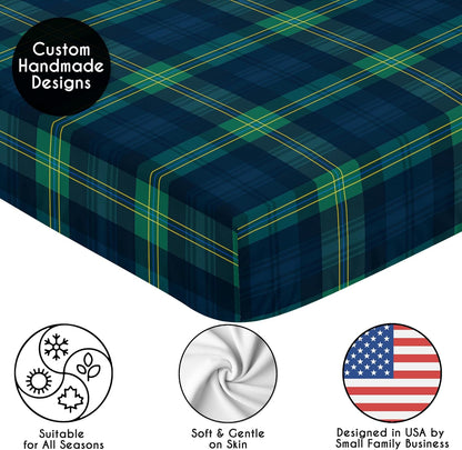 Sweet Jojo Designs 2-Piece Baby Bassinet Sheets Set (Black/White Gingham Checkered Plaid) for Boy/Girl, Infant Newborn Nursery, Oval, Rectangle & Hourglass Mattress (Solid Onyx & Classic Checkerboard)