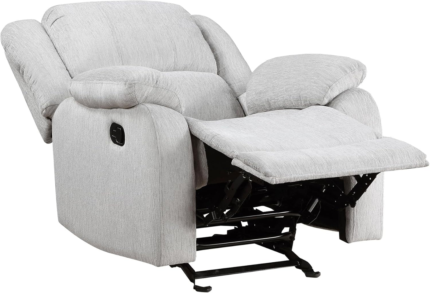 Lexicon Manual Glider Recliner Sofa Chair, Home Theater Seating, Wall Hugger Manual Reclining Nursery Chair for Bedroom/Living Room/Office/Apartment, Grey Chenille