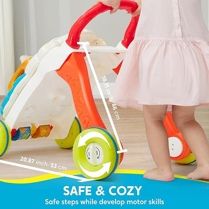 SYNCFUN Baby Learning Walker, 2 in 1 Sit to Stand Learning Toys, Baby Toys 6-12 Months, Educational Present for 1 Year Old, Push Walker Gift with Wheels for Infant Boys Girls