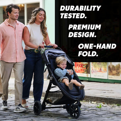 Baby Jogger City Mini GT3 All Terrain Baby Stroller with Forever Air Rubber Tires, All Wheel Suspension, Lightweight Stroller with Magnetic Buckle, No-Rethread Harness, and Foot Brake, Frosted Ivory