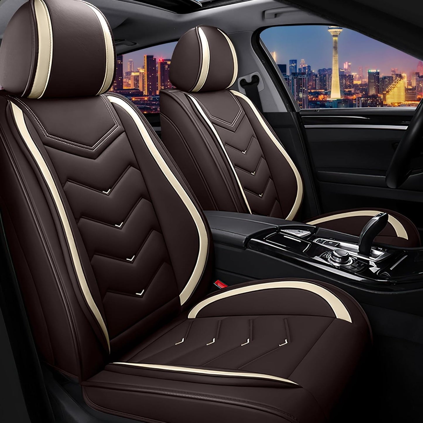 CTDS Car Seat Covers for MINI Convertible 2013-2026, Stylish Sport Seat Covers, Premium Nappa Leather Car Seat Cover. Automobile Seat Covers Sets.(Luxury 5 Seats/Beige)