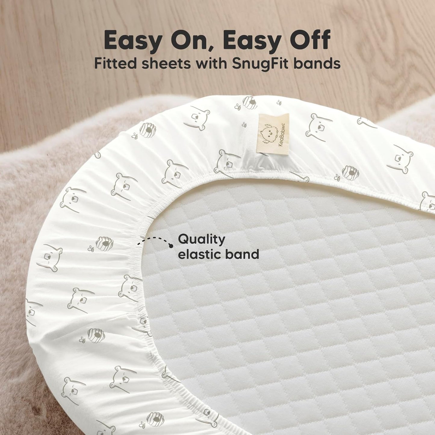 2-Pack Organic Bassinet Sheets for Girls, Boys - 100% Cotton Bassinet Mattress Sheets Compatible with Halo Bassinest Swivel Sleeper, Graco, Baby Delight, Chicco, Unisex Fitted Bassinet Sheets (Elly)