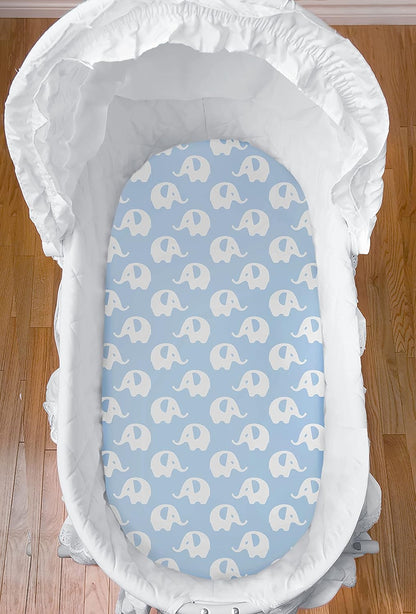 100% Organic Cotton 2 Pk Bedside Sleeper Bassinet Fitted Mattress Sheets Perfectly Compatible with Mika Micky, Baby Delight, Ronbei, Chicco, Cloud Baby, AMKE, Angelbliss, Arm's Reach. Cloud, Stripe