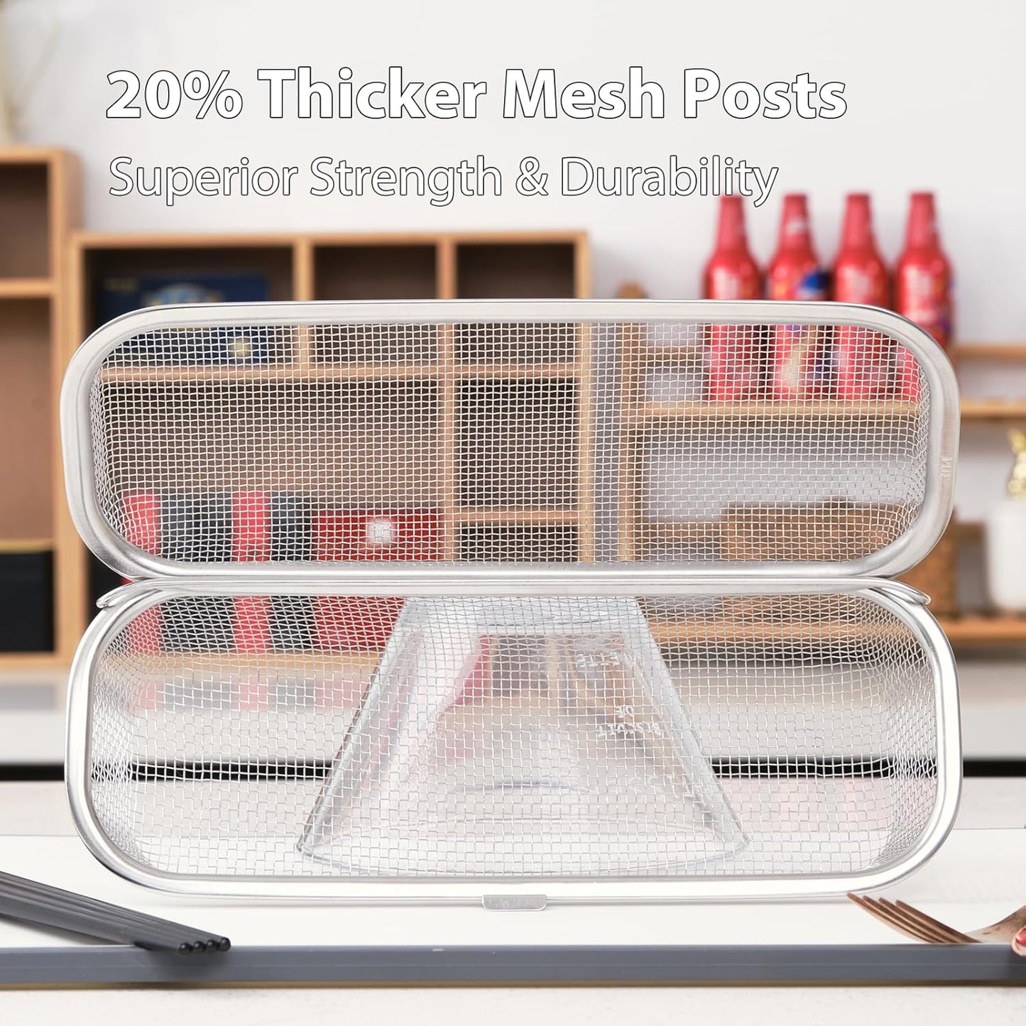 Stainless Steel Dishwasher Basket for Utensils - 18/8 Food-Grade, Custom Fit Size Secure Hold Design Prevents Slipping | Food-Grade Metal & 10-Mesh Drying Tech