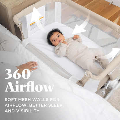 Baby Delight Beside Me Dreamer Bassinet | Bedside Sleeper | 6-Position Height Adjustment | Charcoal Tweed