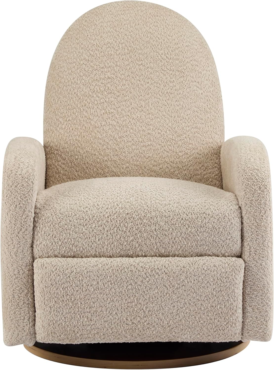 Merax Boucle 360 Swivel & Glider Recliner Chair, Soft Bedroom Sofa Chair with with Thicker Seat Cushion, Modern Home Theater Seating for Living Room Almond