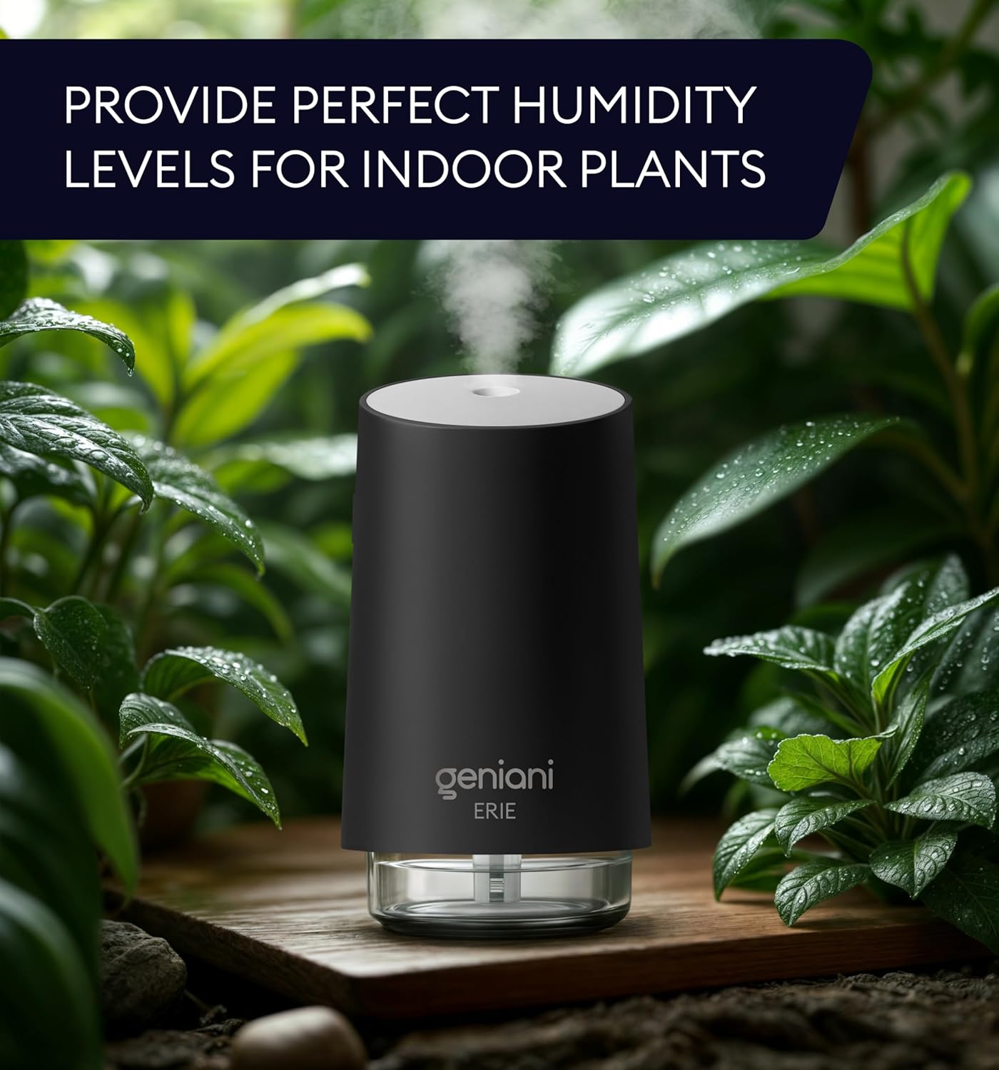 GENIANI Portable Cool Mist Humidifiers for Bedroom & Office - Ultrasonic Humidifier for Home, Baby, Small Room with Auto Shut Off, 250ML Easy to Clean Water Tank
