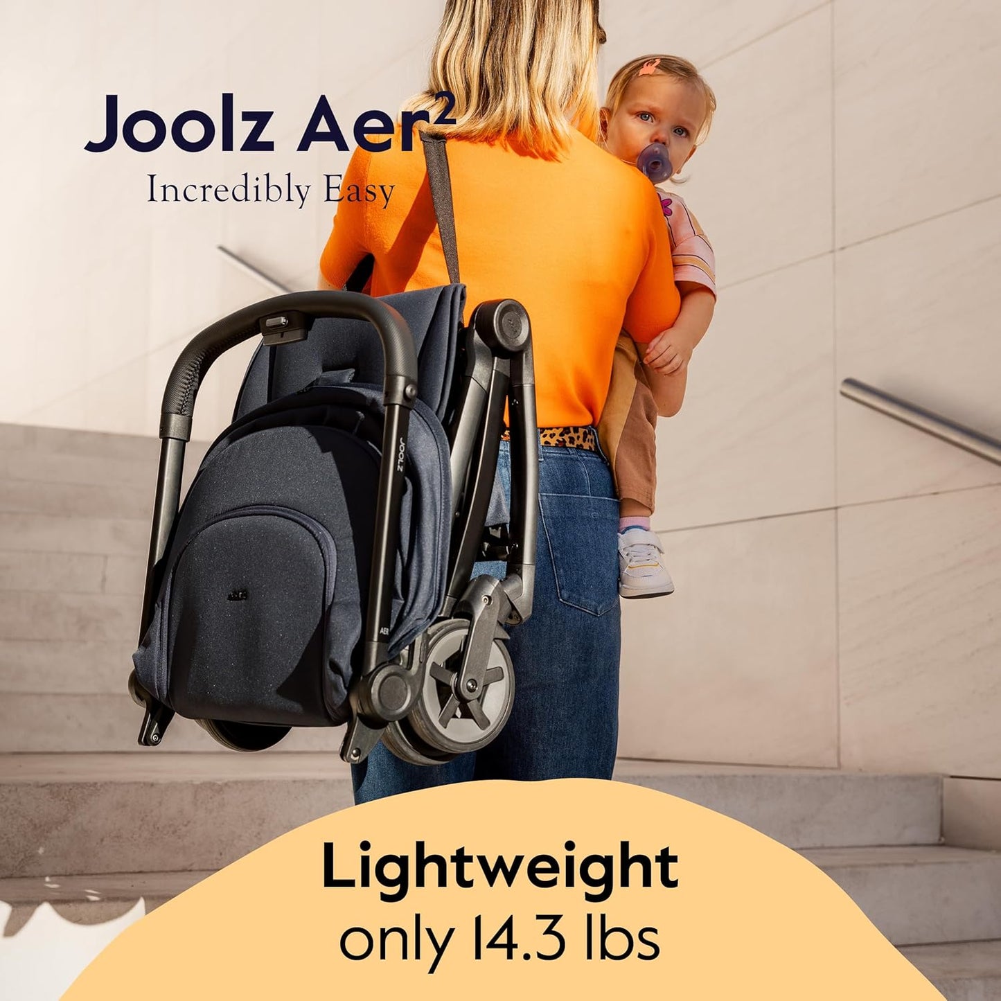 Joolz Aer2 Lightweight Travel Stroller for Baby & Toddler – One-Hand Fold, Compact Carry-On Airplane Approved, Reclining Seat, UPF 50+ Canopy, Travel Pouch, Baby Net – Forest Green