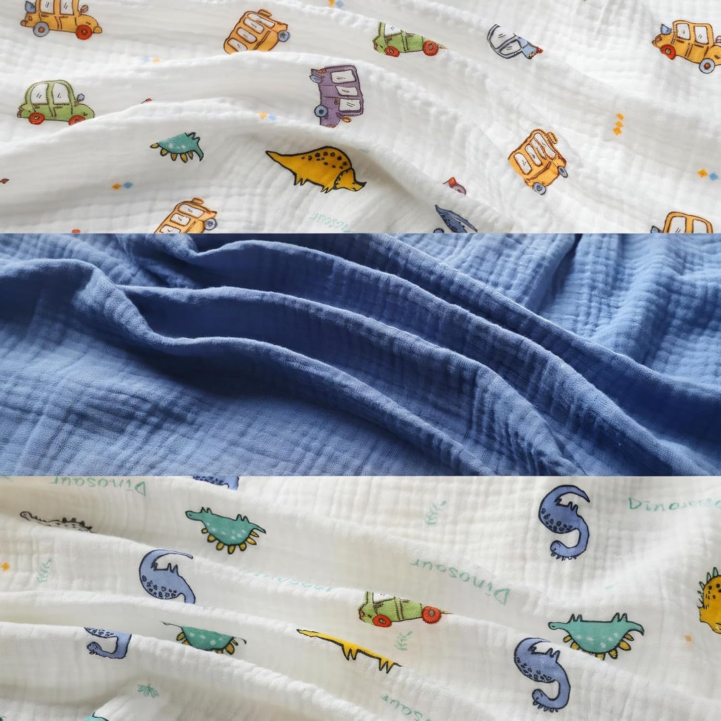 Onacosht Muslin Bassinet Sheets 3 Pack, 100% Cotton Baby Fitted Sheet 33" x 19" Compatible with Mika Micky, KoolaBaby (3 in 1), BabyBond, HARPPA and RICUTON Bedside Bassinet, Green, Floral and Cactus