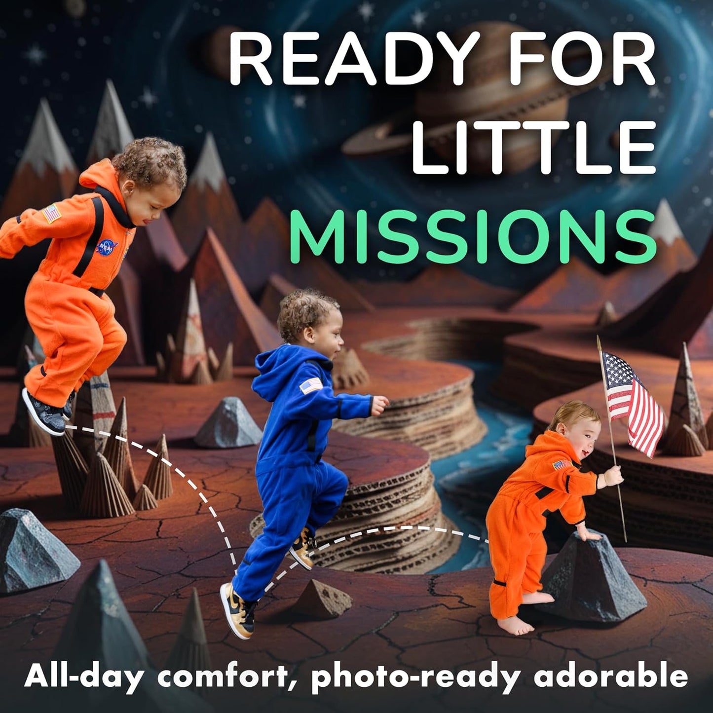 Cuddle Club Astronaut Fleece Baby Bunting Bodysuit with Hood, Cozy NASA Fleece Bunting Suit, Easy-Zip Baby Winter Clothes