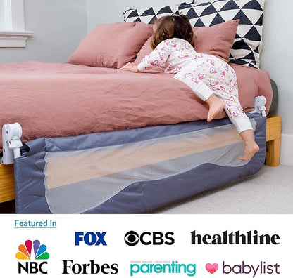 TotCraft Bed/Crib Safety Guard Rail, Extra Long for Toddlers, Infants, Kids, Children for Twin, Full Size, Queen &King Mattress, Grey (59L19.5H) in