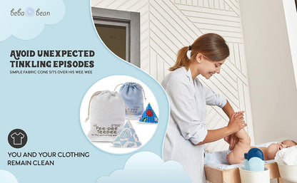 Washable Cotton Pee-Pee Teepees That Shield Baby Boys Pee During Diaper Changes. Makes a Great add-on Gift for a Baby Shower Thanks to its Fun, Gift-Ready Store Packaging. 5 Pack. Elephant