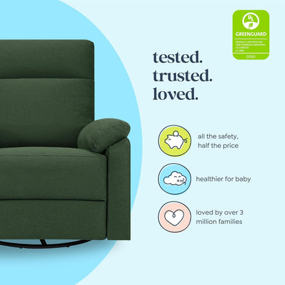 Davinci Suzy Glider Recliner Nursery Chair - Glider Rocking Chair for Nursery and Living Room - GREENGUARD Gold, FSC & Certi-PUR US Certified - 360° Swivel Rocker Recliner Chair (Cozy Cream Boucle)