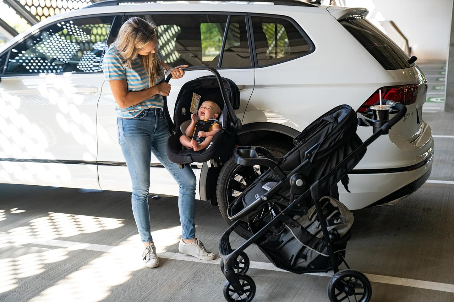 Safety 1st Grow and Go Flex 8-in-1 Car Seat Stroller Combo, Baby Stroller Travel Systems for Infants 4-30 lbs, Stroller and Carseat Combo Set, Night Rider