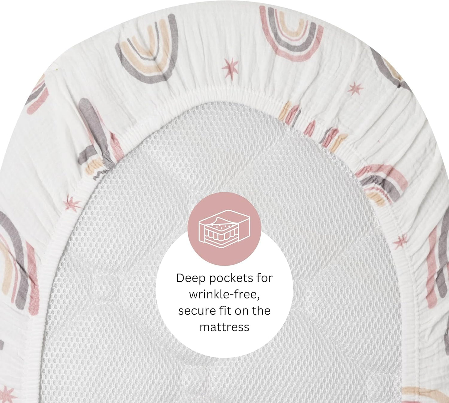 Muslin Bassinet Sheets for Angelbliss, Cowiewie, Amke, Jimglo, Suihuooo, Wayfong Baby Bassinet Bedside Sleeper by TansyPanda, 3PC, 20×33in, Ultra Soft, Breathable, Snug Fit, Unisex Boys Girls, Maadi