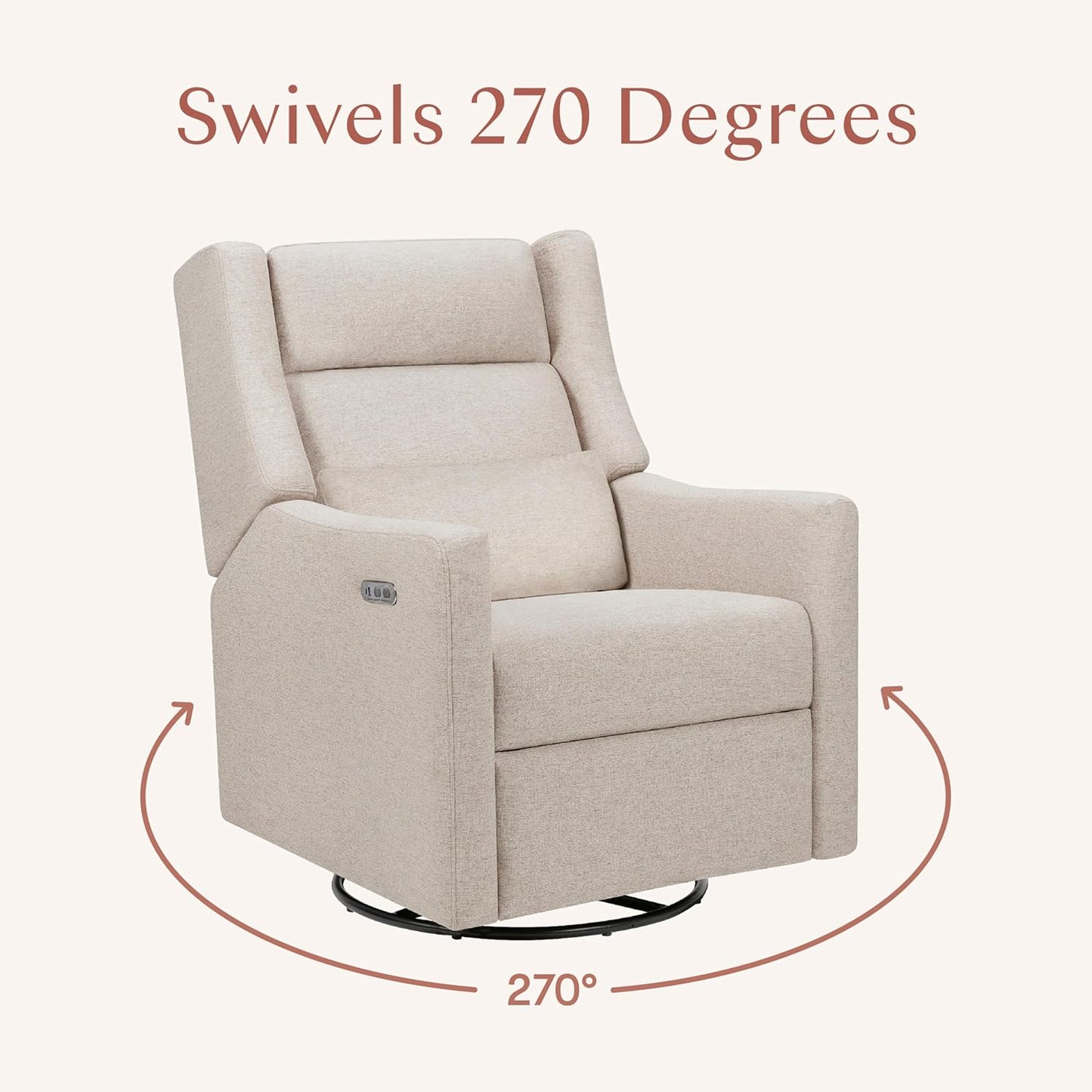 Kiwi Glider Recliner w/Electronic Control and USB | in Almond Teddy Loop w/Light Wood Base, Greenguard Gold Certified