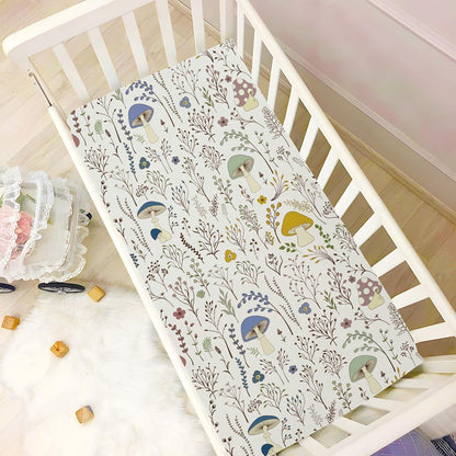 Fitted Crib Sheets White Bears with Clouds Stretchy Portable Playard Sheets for Baby Toddler, Breathable Soft Mini Crib Mattress 39 x 27 in for Boys and Girls