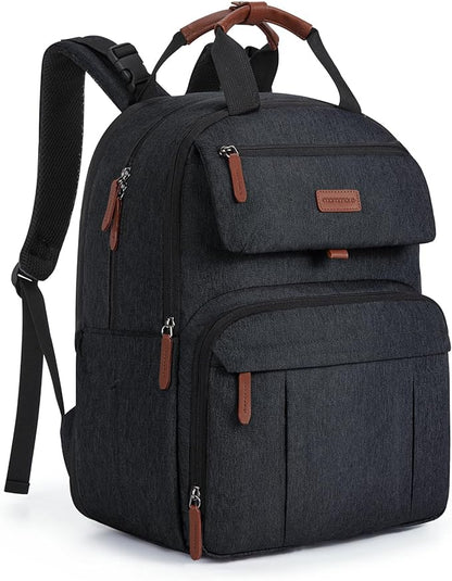 mommore Diaper Bag Backpack, Large Baby Bag for Mom, Durable Travel Essentials with Changing Pad, Water Resistant Travel Diaper Backpack for Mom Dad | Expandable, for 2 Kids/Twins, Durable Baby Bag, with Changing Pad, Water Resistant