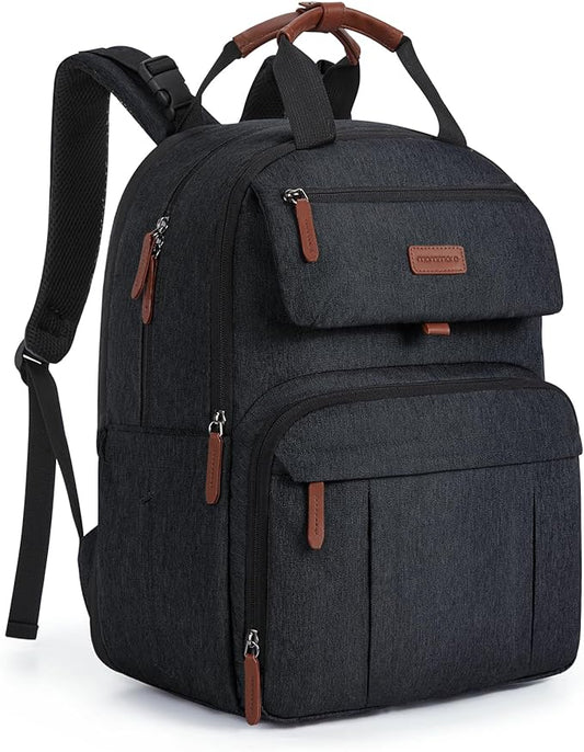 mommore Diaper Bag Backpack, Large Baby Bag for Mom, Durable Travel Essentials with Changing Pad, Water Resistant Travel Diaper Backpack for Mom Dad | Expandable, for 2 Kids/Twins, Durable Baby Bag, with Changing Pad, Water Resistant