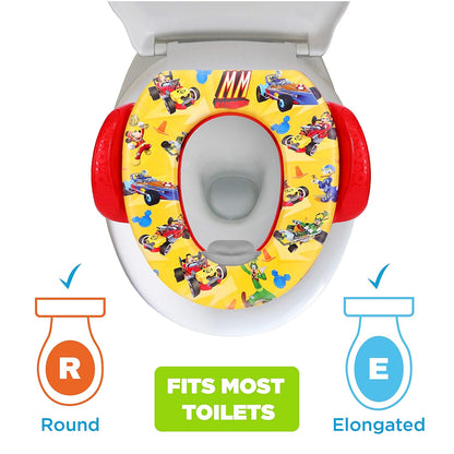 Disney Mickey Mouse "Track Adventures" Soft Potty Seat and Potty Training Seat - Soft Cushion, Baby Potty Training, Safe, Easy to Clean