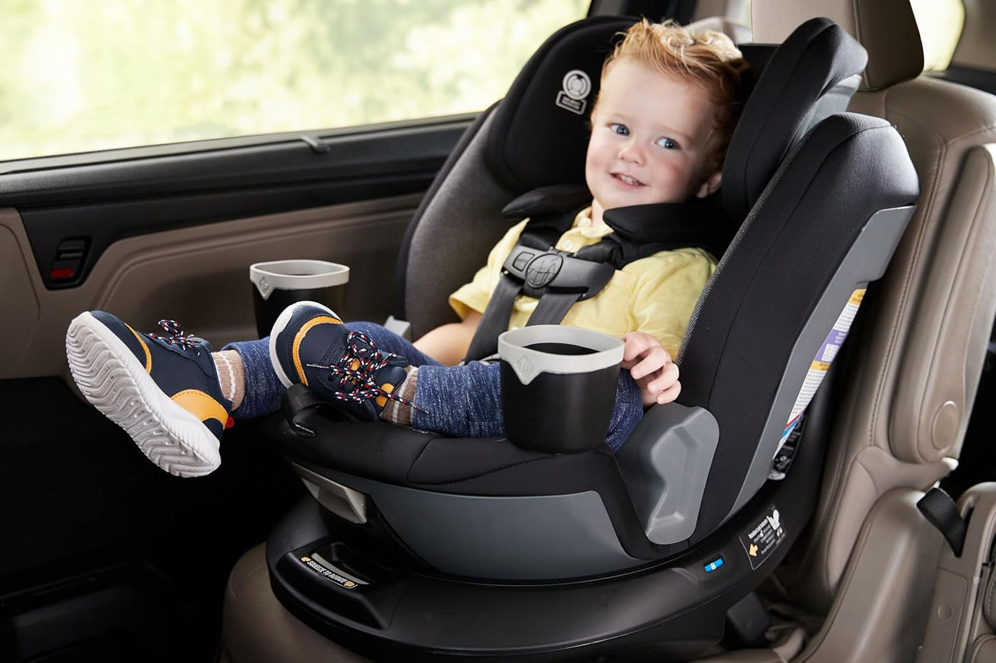Safety 1st Turn and Go 360 ST Rotating All-in-One Convertible Car Seat, SafetySwivel Technology, SecureTech Installation, 3-in-1 Rear-Facing, Forward-Facing, Booster, 5-100 lbs, Siberian Caviar