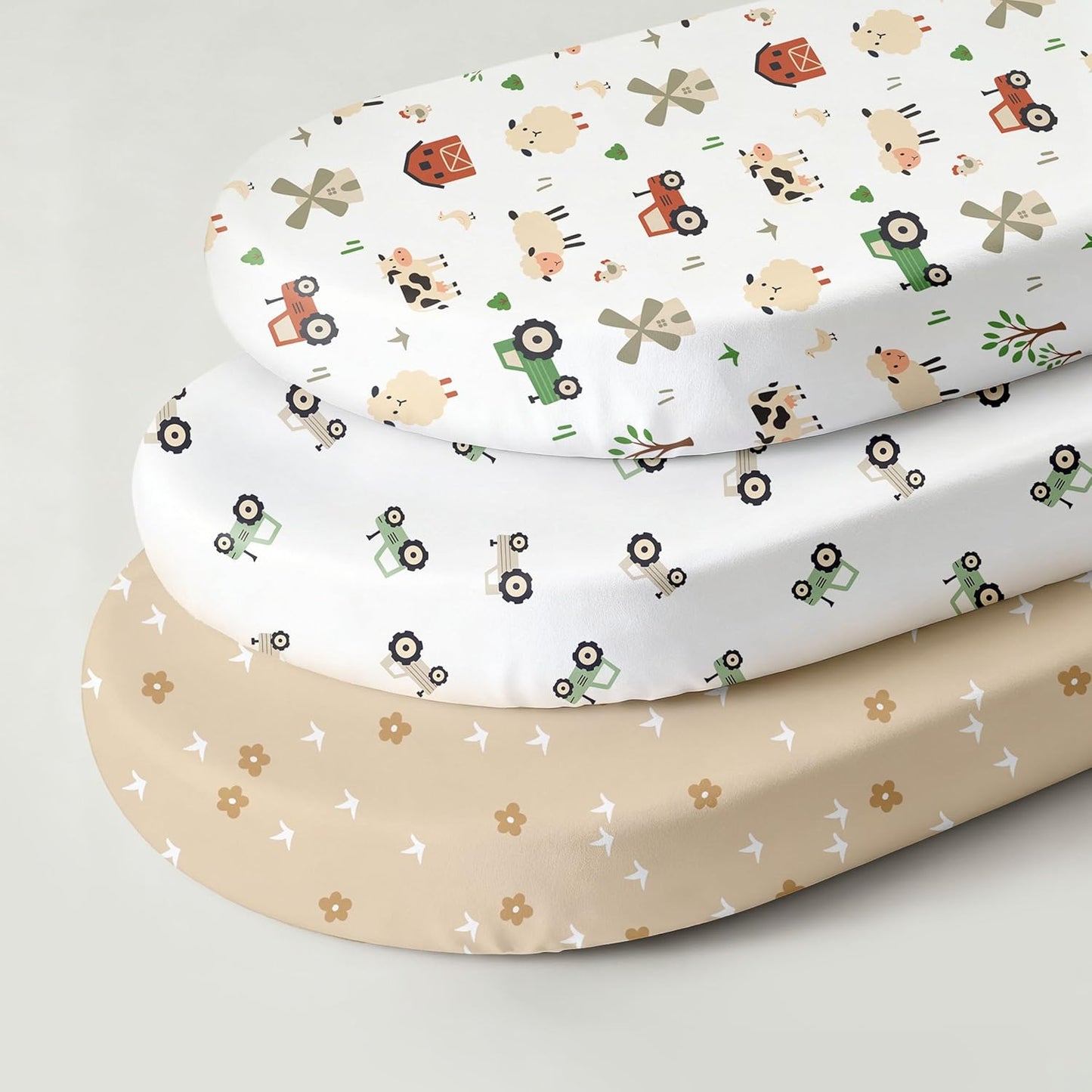 Bedside Sleeper Bassinet Fitted Sheets 20 x 33, 3 Pack Baby Delight Beside Me Dreamer,Babybond,Jimglo,koola,cowiewie,fodoss, Dream On Me Baby Square Bassinet, Pink Animal
