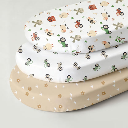 Bedside Sleeper Bassinet Fitted Sheets 20 x 33, 3 Pack Baby Delight Beside Me Dreamer,Babybond,Jimglo,koola,cowiewie,fodoss, Dream On Me Baby Square Bassinet, Pink Animal