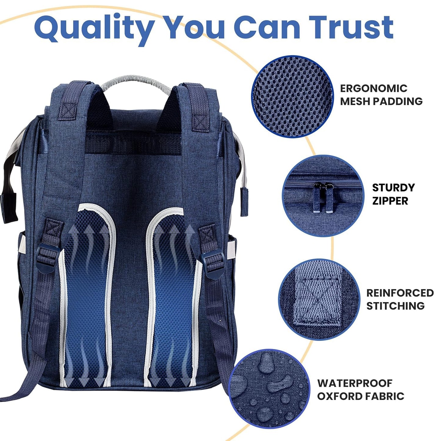 PILLANI Baby Diaper Bag Backpack - Large Waterproof Travel Diaper Bag for Boys & Girls, 16 Organizer Pockets with Changing Pad, Insulated Bottle Pockets & Stroller Straps, Baby Shower Gifts, Dinosaur