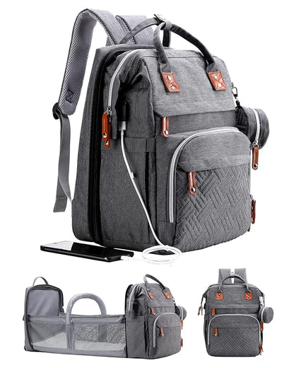 ISMGN Diaper Bag Backpack with Changing Station, Extra Large Diaper Bag, Multifunctional Diaper Bag, Baby Bag, Deep Gray